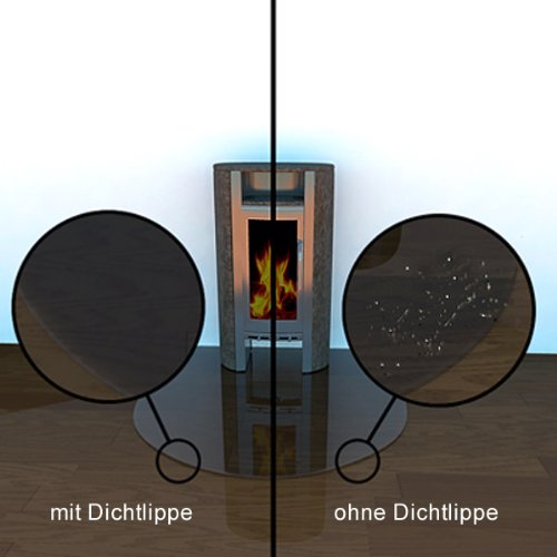 bijon® XXL Silikon Dichtlippe / Kostenloser Versand / Schmutzlippe für Kaminplatte / Glasbodenplatte / Ofenplatte / Bodenplatte / Kaminofenplatte – 5,5m glasklar - 2