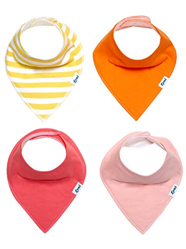Baby Dreieckstuch im 4er Set von Loni – doppellagig saugfähig weich – Passgenau durch 5 Größeneinstellungen – Lätzchen Spucktuch Halstuch – Bandana Bib für Kinder - 2