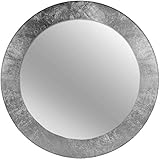 Die Nevio-Spiegel sind erhältlich in Zement und Silber. Das Spiegelglas ist ca. ø 50 cm groß. Das exakte AUßENFORMAT beträgt ø 65 cm. Die Profilhöhe beträgt lediglich 9 mm.