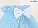 LUXURY CANOPY DRAPE+FREE STANING HOLDER BABY COT BED ROD CANOPIES (Blue)