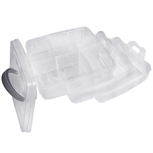 2 Größen erhältlich hier 3 Ebenen verstellbar Fach Kunststoff Craft Aufbewahrungsbox 100 Stück 6 mm - 4