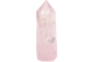 naturlig rosa kristall enkel spetsig kristallkolonn sexkantigt prisma råsten ornament rosa kristallkolumn - rosa kristall - 11-12 cm