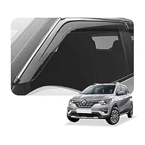 GFX Car Door Rain Wind Visor Silver Line (After-Market) Compatible with Renault Triber ((2018-2021)) Set of 4 pcs.