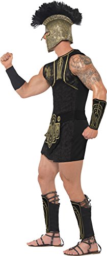 Imagen 3 de Smiffy'S 26107L Disfraz De Aquiles, Túnica Cinturón, Guanteletes Y Espinilleras, Negro, L - Tamaño 42