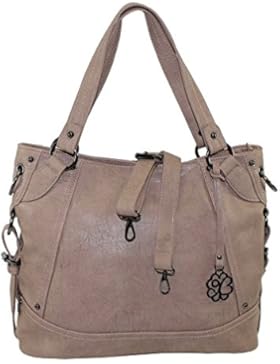Glüxklee Damen Handtasche Henkeltasche Shopper Damentasche (taupe)