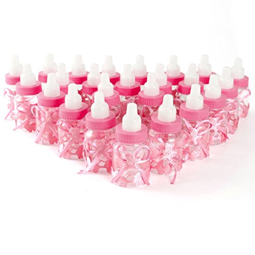 24er Rosa Milchflasche Babyflasche Baby Taufe Geburt Babyshower Party Tischdeko Gastgeschenke