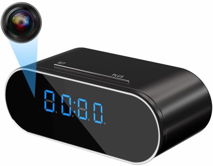 DateNexa 1080P WiFi Mini Camara Espia Oculta Camara Vigilancia WiFi Interior Reloj Camaras Vigilancia Sin Cables Camara Seguridad Camara VisióN Nocturna De 140 Ángulos DeteccióN Movimiento (Black)