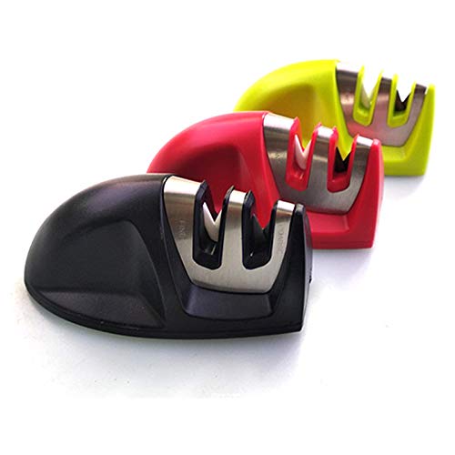 Preisvergleich Produktbild Queta Zweistufiger Spitzer für den Haushalt, Multifunktions-Schneller Schleifstein, Wolframstahl, Keramik schwarz Schwarz