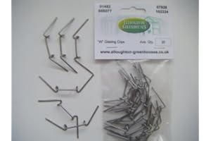ELLOUGHTON GREENHOUSES 20 Thick Stainless Steel"W" Wire Greenhouse Glazing Clips Genuine Elite Greenhouses Parts