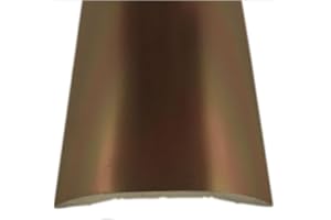 Grandismo® Stick Down Cover Strip Standard 3ft / 0.9metres / 90cm / 90mm Length Self-Adhesive Metal Threshold Trim for Joining Wood/Laminate/LVT (Bronze)