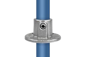 VILO VISIONS Rohrverbinder Temperguss Verzinkt Gerüstrohr Kupplungen T-Clamps® - TÜV geprüft (Fußplatte rund, durchgehend (131T), 26,9 mm (¾"))