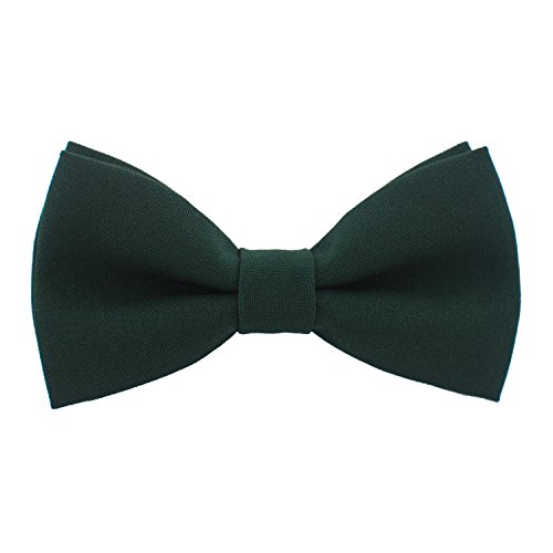 Bow Tie House Classic Pre-Tied Bow Tie Formal Solid Tuxedo, by (Medium, Dark Green)