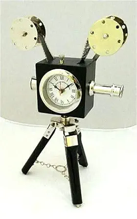 Earth instrutruments Vintage Clock Retro Projector On Wood Tripod Stand Studio Projector Home & Office Decor