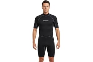 Sikma Men’s Wetsuit 3mm Neoprene Surfing Diving Suit Short Sleeves Back Zip Flexible and Comfortable Perfect for Swimming, Scuba Diving, Snorkeling