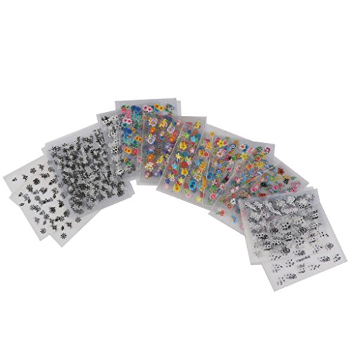 3D Nail Art Stickers Decal Manicure Tips Decorations Pack of Approx.50 Sheets