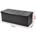 chinkyboo 110cm x 38cm x 38cm Large Double Faux Leather Ottoman Folding Storage Pouffe Toy Box Foot Stool Seat