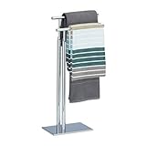 Soporte seguro: el pie del toallero acero es pesado para garantizar la estabilidad de la estructura; cuenta además con protectores de goma para no arañar el suelo
