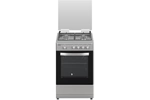 Svan Cocina de Butano con Horno 55 Litros Inox SKG4500X - 4 Zonas de Cocinado, Horno con Grill, Kit Conversión Gas Natural, Acabado en Acero Inox
