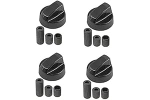 N2 ELECTROITALY Manopole dell'interruttore di controllo nero universale per tutte le marche di forno, piano cottura e piano cottura (confezione da 4)