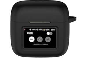 FTRONGRT Etui kompatybilne z JBL TOUR PRO 3, odporne na zarysowania, wstrząsy, silikonowe etui kompatybilne ze słuchawkami Bluetooth JBL TOUR PRO 3. czarne