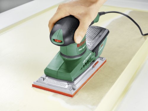 Bosch DIY Schwingschleifer PSS 300 AE, Schleifblatt P120, Bosch Microfilter, Koffer (250 W, Schwingzahl 14.000-24.000 min-1, Schleiffläche rechteckig 262 cm² (114 x 230 mm)) - 4