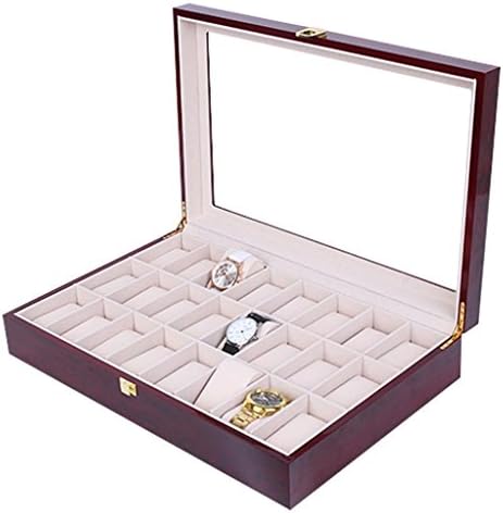 SHFANG 24-bit Watch storage box/Counter watch cargo display solid wood box/large Capacity watch jewelry display box , 24 bits of jujube red