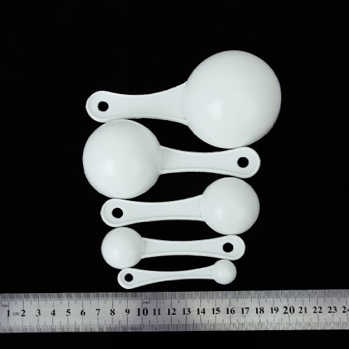 SODIAL(R) Set von 5 Stueck 100ml/50ml/15ml/5ml/1ml Kunststoff Messloeffel - 6