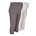 Heavenly Bump Maternity Crop Leggings - Grey Marl / White ( 2 Pack) M