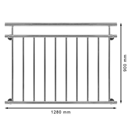 Homelux FB128G Edelstahl V2A Französischer Balkon Geländer Fenstergitter Balustrade 128 x 90 cm Glänzend - 6
