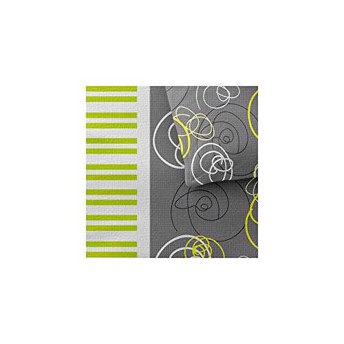 4-tlg. Sommer Bettwäsche 135×200 100% Baumwolle Seersucker Marken Qualität | CelinaTex Enjoy Design Andrea grau weiß grün Muster - 3
