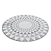 Produktbild Everyday Teppiche Grau Weich Shaggy Bereich Runde Teppich Wohnzimmer Geometrisch Modern Casual 100X100 Runde cm Bereich Teppich Einfach zu reinigen Fleck / Fade Resistant / Slip resistent-6 GRÖSSEN ( Farbe : Zwei , größe : 150cmX150cm )