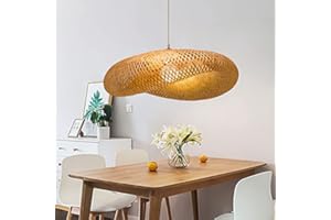 MyLjp Retro Rattan Kronleuchter Handgemachte Bambus Weblampe Runde Vogelnest Pendelleuchte Pastorale Landbeleuchtung Lampen Höhenverstellbare Restaurant Bauernhaus Bambus Kunst Lichter,50cm