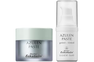 Doctor Eckstein Azulen Sparset – Azulen Paste + Azulen Paste getönt | Spezialpflege bei fettender Haut & Unreinheiten | Mit Zinkoxid, Guajazulen & Vitamin E | Punktuell & flächig anwendbar
