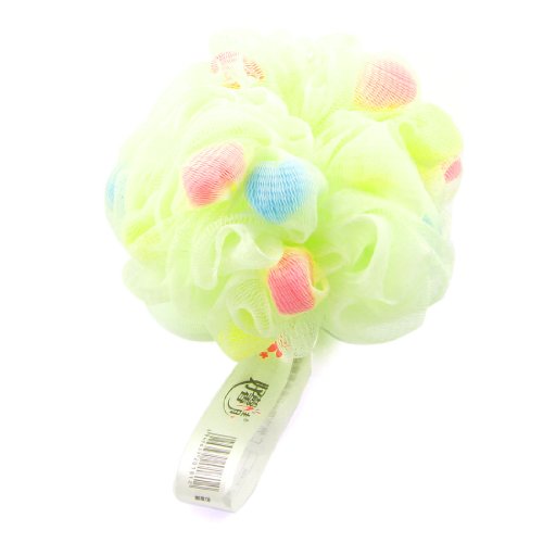 Light Green Nylon Mesh Hole Bath Ball Body Wash Scrubber Shower Pouf