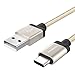 Produktbild USB 3.1 Type C Kabel, MoKo 2m USB 2.0 Type A Stecker auf USB 3.1 Type C Datenkabel Ladekabel Kabel Adapter für Apple New MacBook 12 Zoll, Google Nexus 5X / 6P, Nokia N1, Gold
