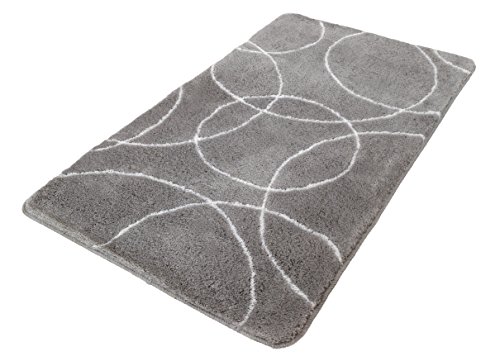 Kleine Wolke 4079146225 Badteppich Ramona, 100 Prozent Polyacryl, silbergrau, 120 x 70 cm