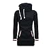 Produktbild Damen Pullover Btruely Frau Hooded Sweatshirt Langarm Bluse Beiläufig Sweatshirt Tops (L, Schwarz)