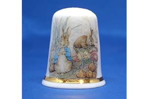 BIRCHCROFT CHINA Birchcroft Porcelain China Collectable Thimble - Beatrix Potter Peter in the Onion Patch