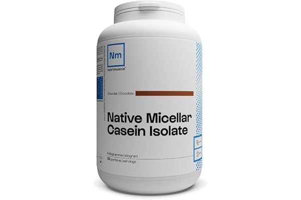 Isolat de Caséine Micellaire 92% - 1 kg Chocolat - Origine France - Lait français - Idéal en sèche - Assimilation lente - Musculation