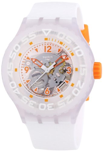 Swatch Herren-Armbanduhr XL Clownfish Analog Quarz Kautschuk SUUW100