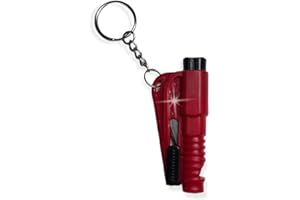 IGOTYOUGIRL Glass Breaker 3-in-1 Car Window Breaker Seatbelt Cutter Car Escape Tool Car Safety Hammer Car Safety Rescue Tool Seatbelt Slicer Car Tool Glass Breaker Emergency Car Window Breaker Whistle (Red, 1)