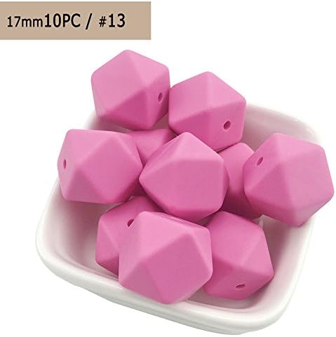 Best for baby Silicone teether BPA Free Baby Teether Silicone Octagonal beads (17mm) 10PC Silicone Beads DIY Necklace Bracelet Accessories Baby toys