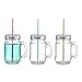 Produktbild Zeller 99624 Trinkglas mit Henkel und Strohhalm, 3er Set, Glas, transparent, 32 x 9 x 15 cm