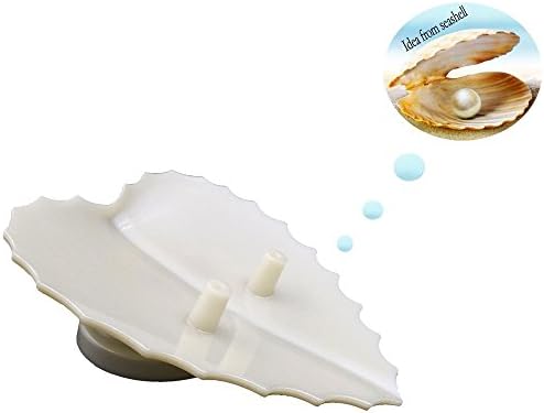 Oripo Bathroom Strong Suction Soap Dish Shower Soap Holder White Soap Saver for Shower / Kitchen Sink/ Bathroom Accessories,White
