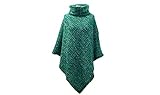 Hergestellt in Deutschland dunkle design Damen Poncho Cape Boucle Boucleponcho (Petrol Bunt)