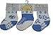 New 3 pairs blue football design socks - baby boy 0-3, 3-6 & 6-12 months