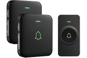 AVANTEK Wireless Doorbell, 1000ft Long Range IP55 Waterproof Door Bells with 2 Cordless Wireless Plug-in Receivers, 5 Levels Volume, 52 Melodies, LED Flash, CB-12