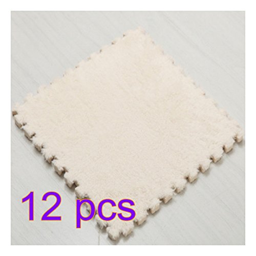 Preisvergleich Produktbild Foxom 12Pcs Eva Puzzlematte Spielmatte Spielteppich Schaumstoff Puzzle Kinderteppich, Weiß