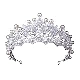 Tipo de perla: perla simulada XZANTE Pearl Coronas Rhinestone Tiara Nupcial Diadema Joyería del Pelo Princesa Corona Moda Boda Accesorios para El Cabello