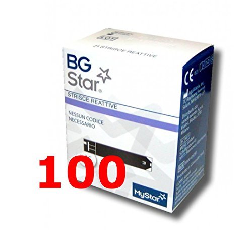 BGSTAR - 100 Strisce Reattive per il Controllo della Glicemia - BG STAR MYSTAR